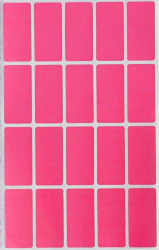 Royal Green Colored Pink Tags Labels for Kids 4 cm x 1.9 cm (1.57 inch x 0.75 inch) - 1000 Pack | 1000 pink rectangle labels for color coding, organizing, inventory, storage, and easy identification.