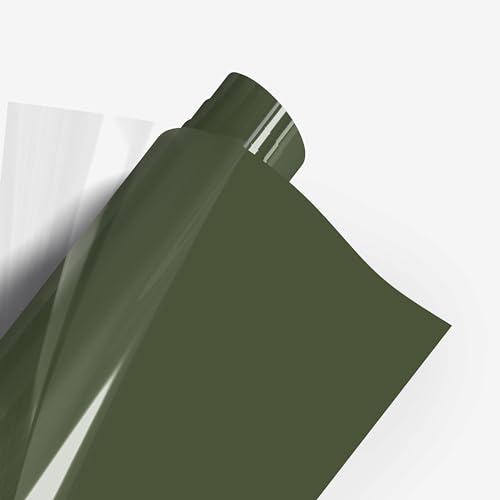 POLI-FLEX PREMIUM Flexfolie Meterware 53 Farben Textil-Bügelfolie, Breite:30.5 cm, Farbe:469 MILITARY-GREEN