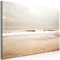 decomonkey Bilder Strand Meer 120x80 cm 1 Teilig Leinwandbilder Bild auf Leinwand Vlies Wandbild Kunstdruck Wanddeko Wand Wohnzimmer Wanddekoration Deko Beige Natur Landschaft