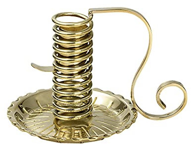NKlaus Spiral-Leuchter Messing Gold Höhe: 12cm Handleuchter Dekoleuchter Kerze Ø 2-2,5cm 10893