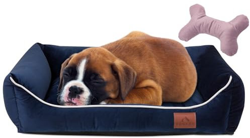 FUUFEE Hundebett S | Hundesofa für Kleine Hunde 60 x 40 cm | Waschbar Hundebett | Abnehmbarer Bezug Mit Reissverschluss Waschbar | Ideal Für Kleine Hunde Und Katzen |Ozeanblau