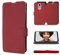 MOBIWEAR | Soft Touch CASE | Kompatibel mit LG Q7 [Made in EU handyhülle] [Premium Schutzhülle] [Transparent TPU Silicon] [Book Style Hülle] [Tasche] - Ziegelrot mit schwarzem Mitte