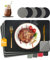 HELI MIAO 6er Set Tischsets Abwaschbar,Abwischbar Lederoptik Platzset und Untersetzer,43x30cm,Wasserdicht Hitzebeständig Zweifarbig Platzdeckchen,Tischset Leder,Tischset Kinder (Schwarz+grau, 6)