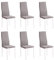 SHIITO - Sillas de Comedor - Pack de 6-40,5 x 49 x 96 cm - Modelo Yuri - Asiento Acolchado - Patas Metal Blanco - Sencillo y Elegante - Gris Marengo