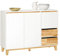 SoBuy Aparador de Cocina Recibidor Buffet para Entrada Salón Comedor con 3 Puertas y 2 Cajones 120 x 40 x 90 cm Blanco FSB75-WN ES