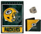 Edgell House Green Bay Packers Sports Memorabilia Geschenkset,Enthält einen '11 Replica Super Bowl Ring, eine Packers NFL Flagge und eine Green Bay Packers Ledergeldbörse, Grün-Gold, Leder