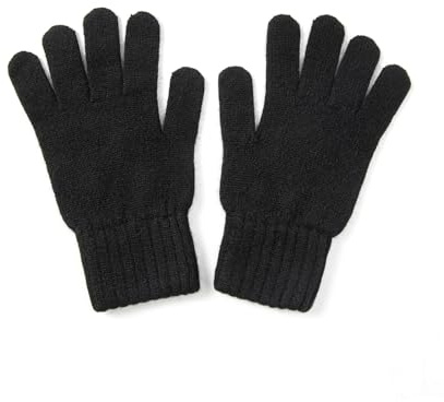 Embouro Herrenhandschuhe aus 100% Kaschmir, gestrickte ultraweiche Handschuhe aus reinem Kaschmir mit geripptem Bündchen