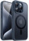 JETech Magnetic Case for iPhone 15 Pro 6.1-Inch Compatible with MagSafe, Translucent Matte Back Slim Shockproof Phone Cover (Storm Blue)