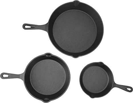 OQHAIR Simple Chef Juego de sartenes antiadherentes de Hierro Fundido de 3 Piezas Juego de sartenes antiadherentes de Hierro Fundido para Evitar Que se peguen multifunción Mini sartén par