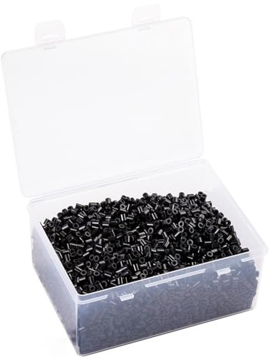 Tcthbc Fuse Beads 6000 Black Melting Beads 5mm Iron Beads Compatible Perler Beads Black Hama Beads, Black