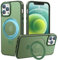 PuyaTeya Magnetic Stand for iPhone 12/12 pro Case, Compatible with Mag-Safe, Military Drop Protection, Anti-scratch/fingerprint Translucent Matte iPhone 12/12 pro Phone Case(Green)