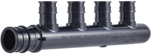 Sharkbite 4 Port PEX Expansion Poly Tee, 3/4 Inch Closed Trunk with 1/2 Inch Outlet, Multi Line Water Manifold Plumbing Fittings for PEX-A Tubing, UAMPT4C