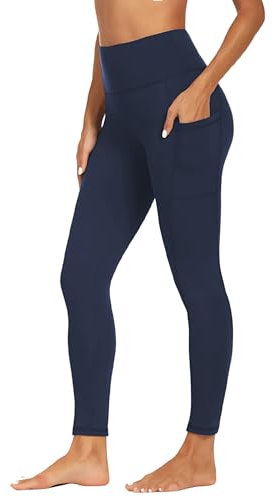 Merlvida Sport Leggings Damen High Waist Blickdicht Sportleggins Damen Lang mit Taschen Bauchweg Sporthose Gym Leggins Push Up Stretch Hose Workout Yoga Fitness