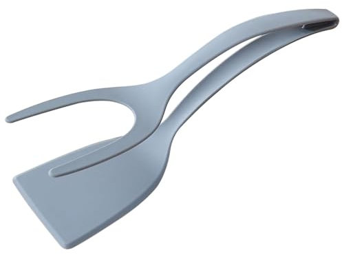 Egg Flipper Spatula, 2 in 1 Grip and Flip Egg Spatula Tongs, Non-Stick Turners for Pancake Sandwiches Bread Omelet Fish Steak French Toast, Tongs Grip and Flip Fried Egg Turners Cooking Tool (Grey)