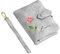 Personalisierte Geldbörse Damen Leder Geburtstag Blume Name Brieftasche Portemonnaie Geschenk für Damen Mutter Ehefrau Muttertag (Grau)