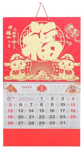 ABOOFAN Calendriers Muraux Chinois 2025 Calendriers Lunaires De L'année Du Serpent 2025 Suspendu Du Serpent Du Chinois Calendriers Annuels 2025 Pour La Décoration Du