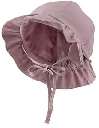 Sterntaler Hut gerüscht - Mädchen Sommer Hut mit Bindeband und Ohrenklappen - UV-Schutz 50+ Sonnen Hut mit Größenregulierungsband - Baby und Kinder Sommer Mütze, blasslila, Größe 51