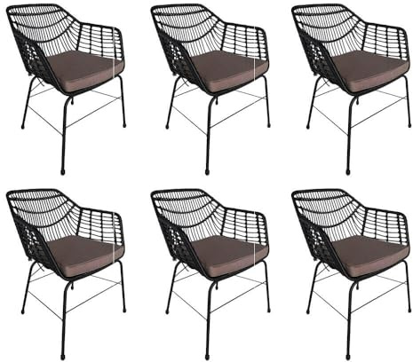 Home Deluxe Gartenstuhl inkl. Sitzkissen Tara - 63 x 60 x 82 cm wetterfest | Gartensessel, Terrassenstühle, Gartenstühle, Gartenmöbel