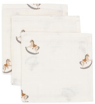 Jollein Pañuelos para bebés, 3 Unidades, 31 x 31 cm, 100% algodón, con Certificado Oeko-Tex