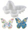 KyeeaDIY Butterfly Ornament Mould， Large Silicone Molds Butterfly Bookend Silicone Mold Epoxy Silicone Casting Silicone Mold for DIY Home Decor, Office Desk Organizer(Transparent White)