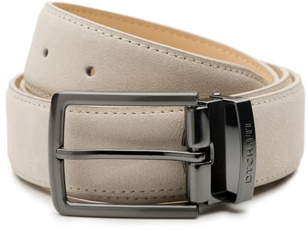 Riemen & Co DTCH.FIT Wildledergürtel Oliver Beige - verstellbare Schnalle in Rotguss - 3,5cm breit - 95cm