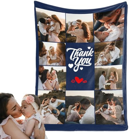 ZSWXF Decke Mit Foto,Personalisierte Decke,Individuell Gestaltbare Decke Babydecke,Decke Personalisiert,Fotodecke,Geschenke Von Sohn Und Tochter An Vater Und Mutter,Fotodecke 10