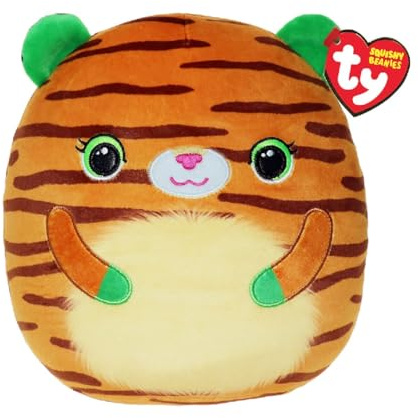 TY Tiggy Tiger Squishy Beanie 14” – Weiches Plüschtier – Sammelbares Kuscheltier für Kinder – Flauschiges Stofftier zum Spielen & Ausstellen