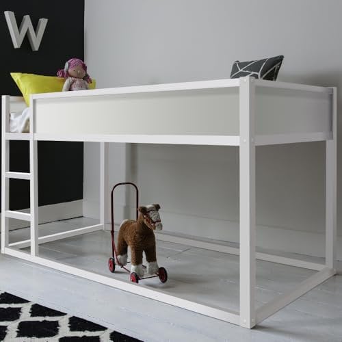 Noa and Nani Lykke Midsleeper Cabin Bed Reversible with Straight Ladder in Classic White