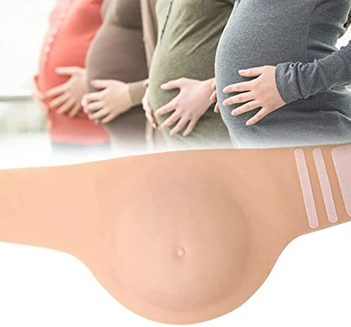 Faux ventre de grossesse réaliste en silicone – Accessoire de ventre artificiel doux pour cosplay, fêtes de Noël et photographie – Idéal pour les étapes de 5–6 mois et 8–10 mois