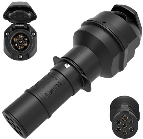 CXTM Spannungswandler Adapter 7P 12V auf 7P 24V, für Anhänger 7P/12V ISO 1724 auf Fahrzeug 7P/24V ISO 1185, sichere und robuste Verbindung Can Bus Spannungsreduzierer