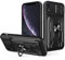 JayModCase Cover per iPhone XR 6.1 (Inch) Scorrevole Protezione Fotocamera Anello Supporto Metallo Porta Carte Removibile Scorrevole Grado Militare Antiurto Custodia per iPhone XR 6.1 Inch - Nero