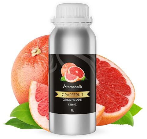 Premium reines natürliches Grapefruitöl – 100 % pures ätherisches Öl, BIO, organisch – zur Herstellung ätherischer Öle, Kerzen, Seifen, DIY – Grapefruit Essence 1L, Aromaholik