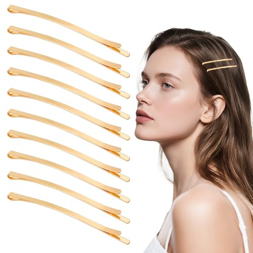 50 Stück Haarnadeln Gold,Lange Flache Bobby Pins Blond,Metall Haarclips Groß,Haarspange Bobby Pin,Goldene Jumbo Haarklemmen,für dick Dutt,Hochsteckfrisuren,Damen Mädchen Alle Haartypen