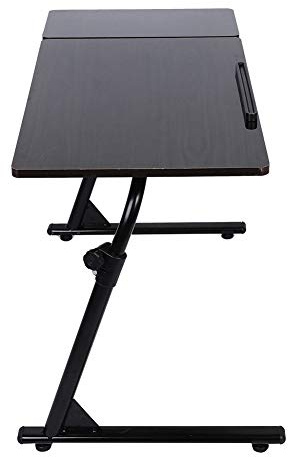 Xixian Supporto da Scrivania Portatile Regolabile per Laptop – Altezza 50-76 Cm, a Forma di Z, Pieghevole, Noce Scuro (Colore noce)