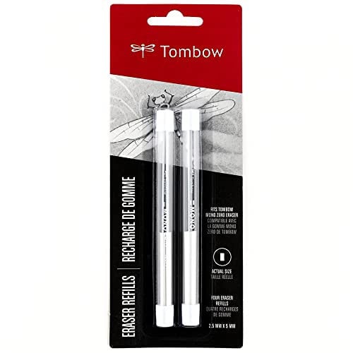 Tombow 57318 MONO Zero Radiergummi, Nachfüllpackung, rechteckig, 2,5 mm, 2 Stück
