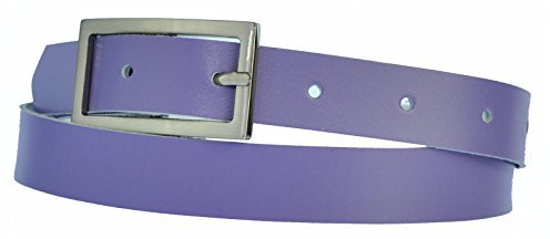 Dayneq Schmal 2cm Breit Echt Leder Guertel mit 4 Eckiger Schnalle Lila 115cm Bundweit
