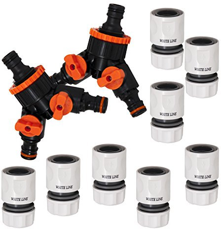 8x Schlauchkupplung weis,2 x Y-Verteiler mit Hahn