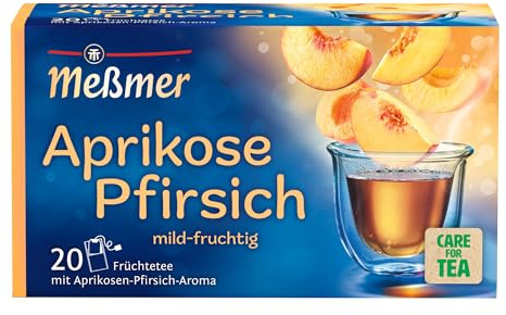 Meßmer Aprikose-Pfirsich | 20 Teebeutel | Vegan | Glutenfrei | Laktosefrei