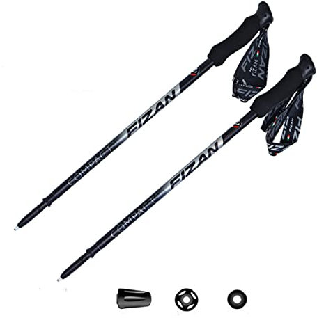 Fizan Compact Trekkingstöcke Unisex – Erwachsene, Schwarz, Einheitsgröße