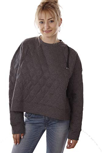 Diesel Damen Fuyu Felpa Stepp-Pullover (Grau, XS)