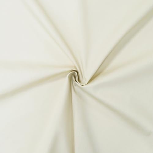 designers-factory Popeline Stoff aus 100% Baumwolle - Erhältlich in über 20 Farben - Verkauft nach Stücken - Baumwollstoff uni (1m x 1m46, Ecru)