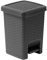 Addis Cubo de Basura Cuadrado baño Efecto ratán, 6 litros, Color carbón, Gris Oscuro, Pedal Bin