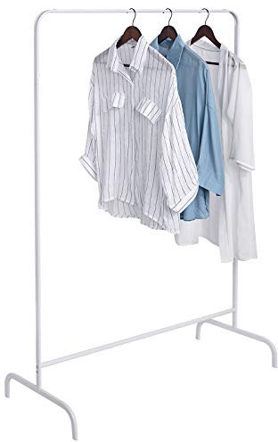 EUGAD Kleiderständer Garderobenständer Wäscheständer, Garderoben Kleider Ständer, Kleiderstange Weiss, 99x46x153cm, Heavy Duty Cloth Rail