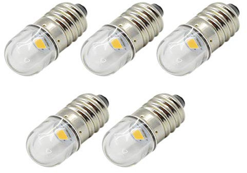 Ruiandsion 5 pièces 12 V E10 douille de Base ampoule LED 1 W blanc chaud remplacer torche phare phare Mini lampe frontale ampoules de lampe de poche