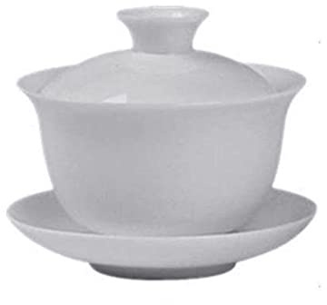 Gaiwan1 + Teacup4 Gongfu Tea Set White Ceramic Tureen Teacup Sancai Cover Bowl Lip Saucer