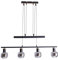 Näve Leuchten - 4er Pendelleuchte Fumoso - Deckenlampe höhenverstellbar, E14-Fassung - Hängelampe für Esszimmer, Wohnzimmer, Diele oder Büro - Schwarz, 78 x 10 cm