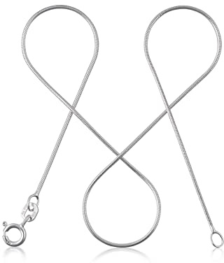 modabilé Schlangenkette Damen Halskette 925er Sterling Silber (35cm-90cm I 0,9mm breit) Silberkette 925 ohne Anhänger Silberne Kette für Frauen Ketten