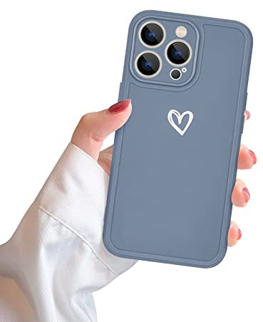 Newseego Case Compatible with iPhone 13 Pro, Cute Love Pattern Soft and Slim Silicone iPhone 13 Pro Protective Case with All-inclusive Lens Flexible TPU Bumper Back Cover Case for iPhone 13 Pro. Gray