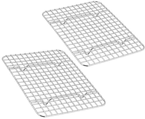 Joyfair Cooling Racks for Baking, 100% Stainless Steel BBQ Grill Set of 2, Mini Wire Rack Set Fit Baking Tray & Toaster Oven, Suitable for Cooking, Roasting, Grilling, Drying, Dishwasher Safe