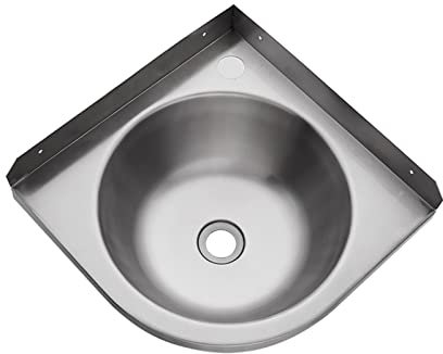 JIANFEI Wandwaschbecken Aus Edelstahl, Eckwaschbecken, Mini-Dreieckwaschbecken Mit Ablauf Für Badezimmer, Bars, Cafés, Küchen, Platzsparend (Farbe : Silver, Größe : J(30.5x30.5x14cm))